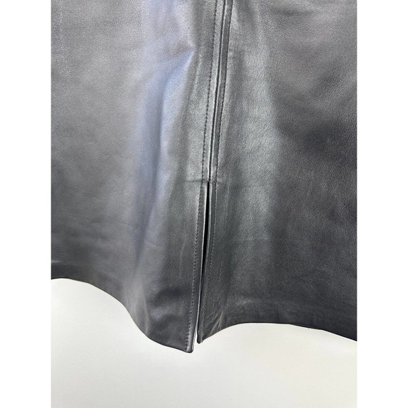 Saguaro Genuine Soft Leather Double Slit Buckle Skirt Black Women's Size 14 - Picture 7 of 16